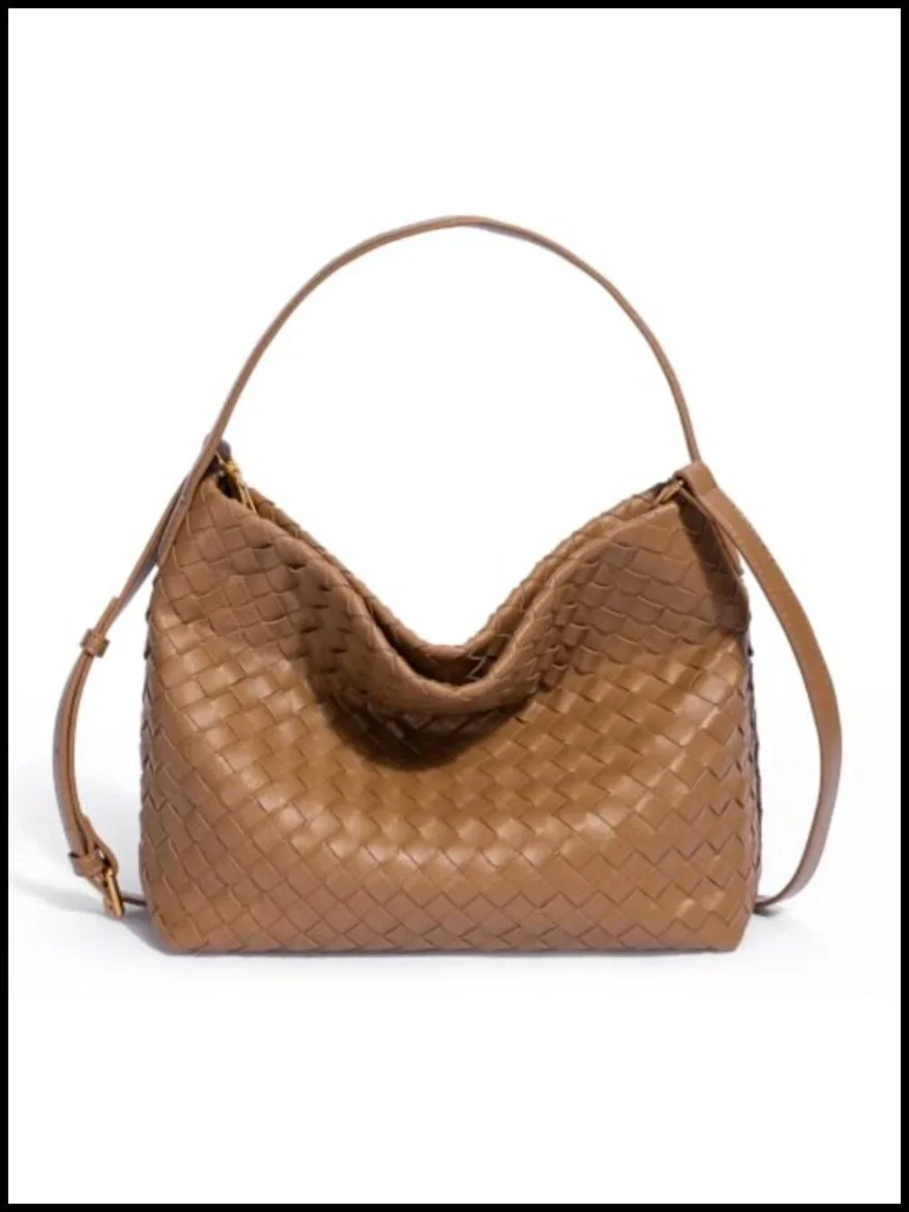 Faux Leather Woven Tote Bag Women's Designer Shoulder Handbag Hobo Purse